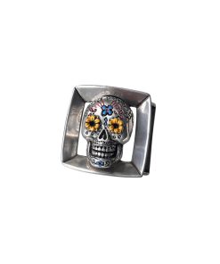 Sugar Skull buckle - Silver with colour