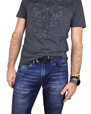 Phoenix black Vegan Belt for men