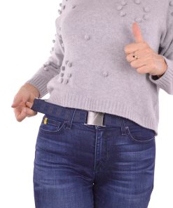 Seva navy lines flat stretch belt